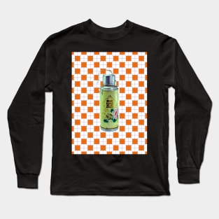 Vintage Thermos Green with Orange Tile Pattern - Retro Hong Kong Long Sleeve T-Shirt